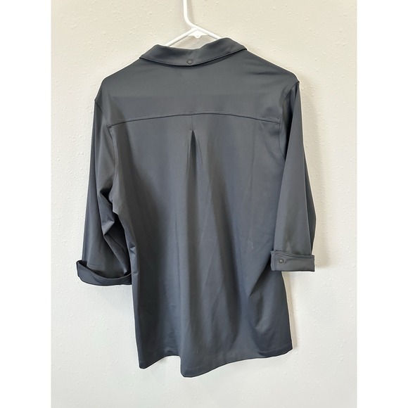 OGIO Men's Dark Grey 3/4 Sleeve Performance Golf Polo Shirt Button Collar-Size M - Picture 4 of 16